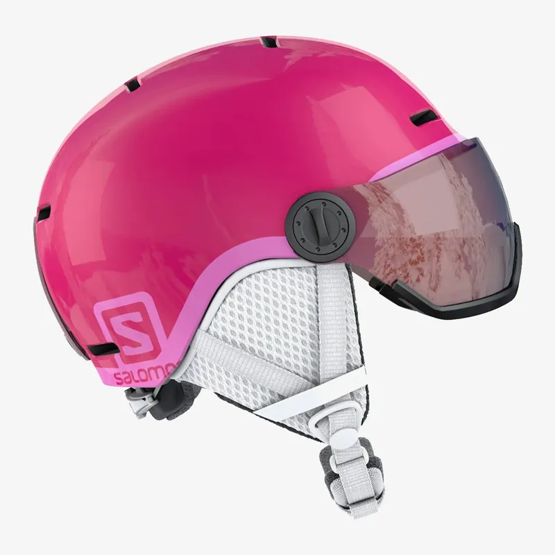 2023 Salomon Grom visor JR ski helmet glossy pink
